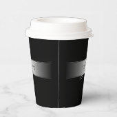 Elegant Editable Monogram Script Writing | Schwarz Pappbecher (Rechts)
