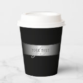 Elegant Editable Monogram Script Writing | Schwarz Pappbecher (Vorderseite)