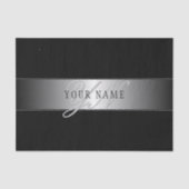 Elegant Editable Monogram Script Writing | Schwarz Seidenpapier (Vorderseite)