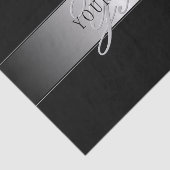 Elegant Editable Monogram Script Writing | Schwarz Seidenpapier (Ausschnitt)