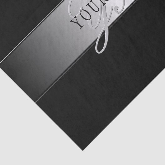 Elegant Editable Monogram Script Writing | Schwarz Seidenpapier (Ausschnitt)