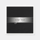 Elegant Editable Monogram Script Writing | Schwarz Serviette (Vorderseite)