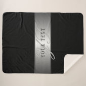 Elegant Editable Monogram Script Writing | Schwarz Sherpadecke (Vorderseite (Horizontal))