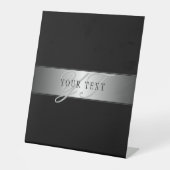 Elegant Editable Monogram Script Writing | Schwarz Sockelschild (Vorderseite)