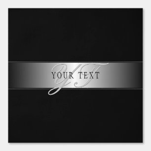 Elegant Editable Monogram Script Writing Schwarz Tapete
