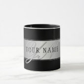 Elegant Editable Monogram Script Writing | Schwarz Tasse (Zentrum)