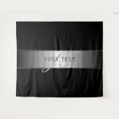 Elegant Editable Monogram Script Writing | Schwarz Wandteppich (Vorderseite (Horizontal))