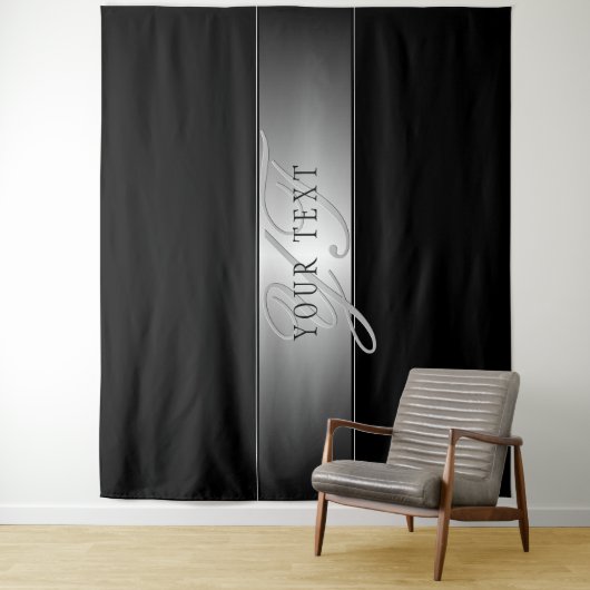 Elegant Editable Monogram Script Writing | Schwarz Wandteppich (Beispiel)