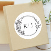 Elegant Editable Monogram Wedding Runder Aufkleber
