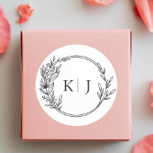 Elegant Editable Monogram Wedding Runder Aufkleber