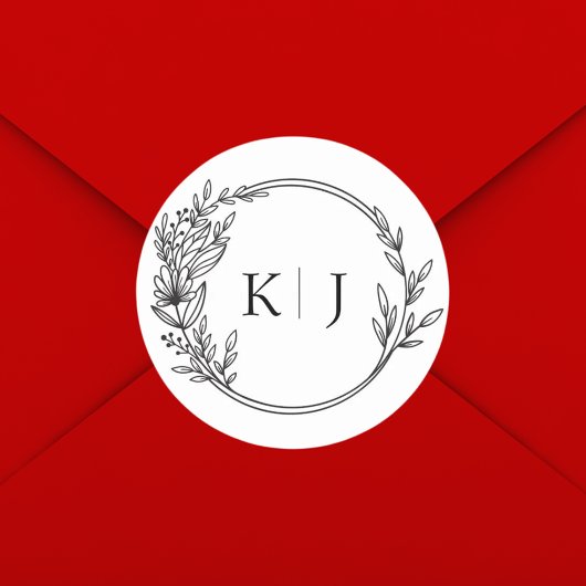 Elegant Editable Monogram Wedding Runder Aufkleber