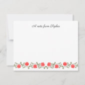 Elegant Editable Vintag Red Gold Floral Mitteilungskarte (Vorderseite)