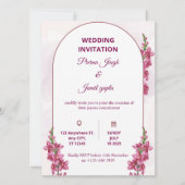 Elegant Editable Wedding Invitation | Modern Flora Einladung (Vorderseite)