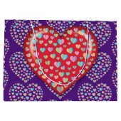 Elegant Editibale Einfaches Herzdesign Große Geschenktüte (Rückseite)