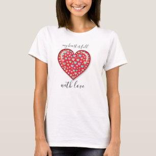 Elegant Editibale Einfaches Herzdesign T-Shirt