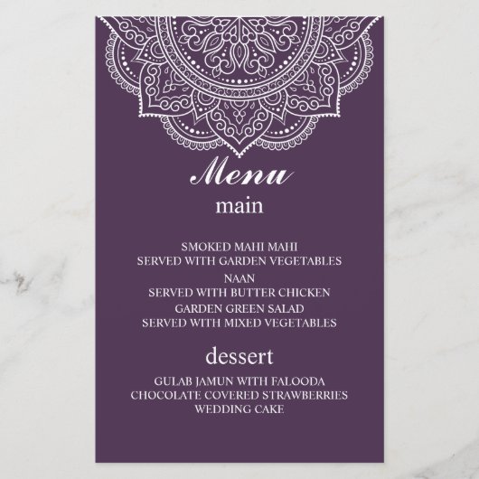 Elegant Eggplant Paisley Indian Hindu Wedding (Vorderseite)