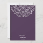 Elegant Eggplant Paisley Indian Hindu Wedding Save The Date (Rückseite)