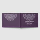 Elegant Eggplant Plum Paisley Mandala Gästebuch (Voll)