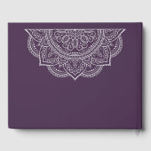 Elegant Eggplant Plum Paisley Mandala Gästebuch (Rückseite)