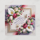 Elegant Eid Al Adha Greeting Card with White Calla Quadratische Visitenkarte (Rückseite)