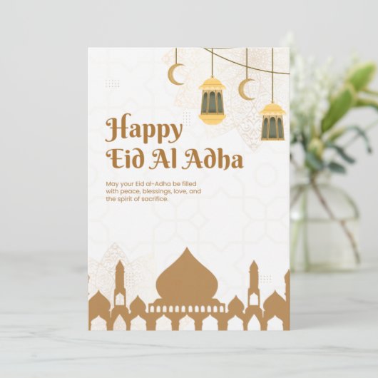 Elegant Eid Al-Adha Greetings Poster Einladung (Stehend Vorderseite)