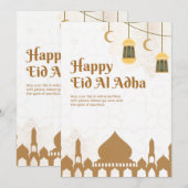 Elegant Eid Al-Adha Greetings Poster Einladung (Vorne/Hinten)