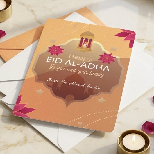 Elegant Eid al-Adha Mubarak Card Feiertagskarte