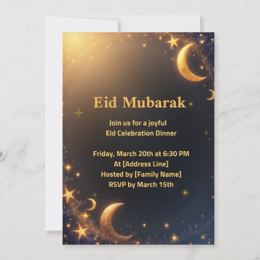 Elegant Eid Celebration Invitation Einladung (Vorderseite)