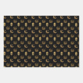 Elegant Eid Mubarak Calligrafy Gold schwarz blau Geschenkpapier Set (Vorderseite 2)