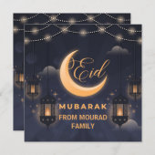 Elegant Eid Mubarak Calligraphy Feiertagskarte (Vorne/Hinten)
