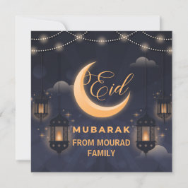 Elegant Eid Mubarak Calligraphy Feiertagskarte