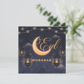 Elegant Eid Mubarak Calligraphy Feiertagskarte (Stehend Vorderseite)