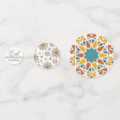 Elegant Eid Mubarak Calligraphy Moon Stars Konfetti (Rückseiten)