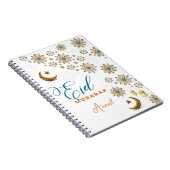 Elegant Eid Mubarak Calligraphy Moon Stars Notizblock (Rechte Seite)