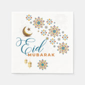 Elegant Eid Mubarak Calligraphy Moon Stars Serviette (Vorderseite)