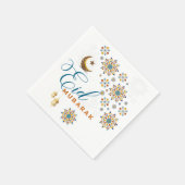 Elegant Eid Mubarak Calligraphy Moon Stars Serviette (Ecke)