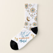 Elegant Eid Mubarak Calligraphy Moon Stars Socken (Links - Außen)