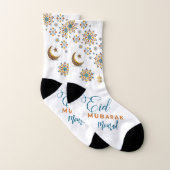 Elegant Eid Mubarak Calligraphy Moon Stars Socken (Paar)