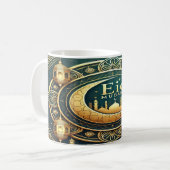 Elegant Eid Mubarak Design Kaffeetasse (Vorderseite Links)
