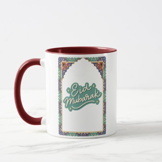 Elegant Eid Mubarak Gift Mug with Turkish design Tasse (Links)