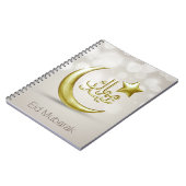 Elegant Eid Mubarak Gold Moon Star - Notebook Notizblock (Linke Seite)
