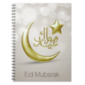 Elegant Eid Mubarak Gold Moon Star - Notebook Notizblock (Vorderseite)