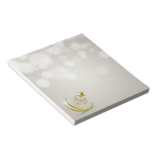 Elegant Eid Mubarak Gold Moon Star - Notepad Notizblock (angewinkelt)