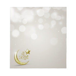 Elegant Eid Mubarak Gold Moon Star - Notepad Notizblock
