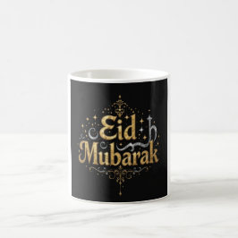 Elegant Eid Mubarak Gold Typografie Kaffeetasse