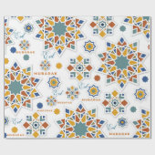 Elegant Eid Mubarak Kalligraphie farbenfroh Geschenkpapier (Flach)