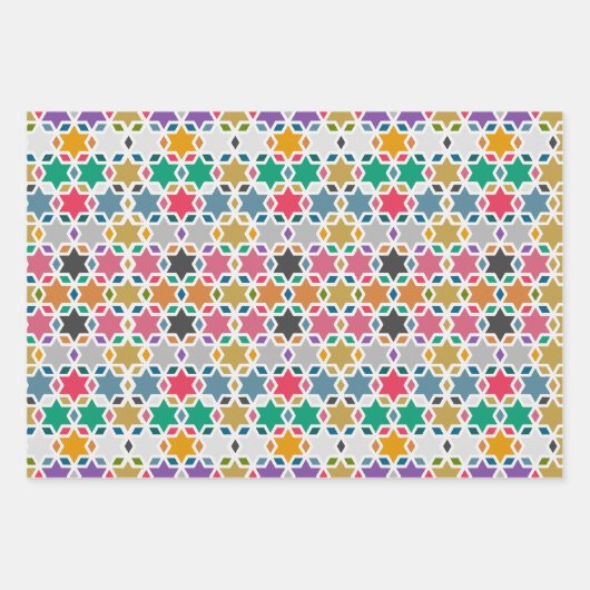 Elegant Eid Mubarak Kalligraphie farbenfroh Geschenkpapier Set (Vorderseite 3)