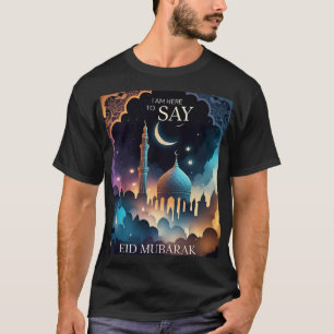 Elegant Eid Mubarak Moschee & Crescent Moon Mens T-Shirt