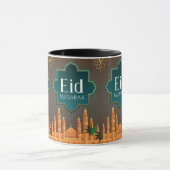 Elegant Eid Mubarak Mosque Skyline Art Tasse (Zentrum)
