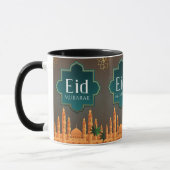 Elegant Eid Mubarak Mosque Skyline Art Tasse (Links)